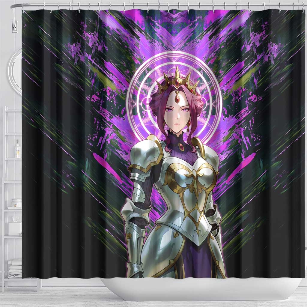 Mirellia Q Melromarc The Rising of the Shield Hero Shower Curtain with Queen Armor and Magical Emblem Background - The Mazicc