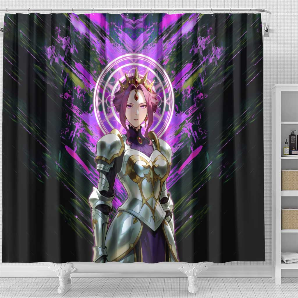 Mirellia Q Melromarc The Rising of the Shield Hero Shower Curtain with Queen Armor and Magical Emblem Background - The Mazicc
