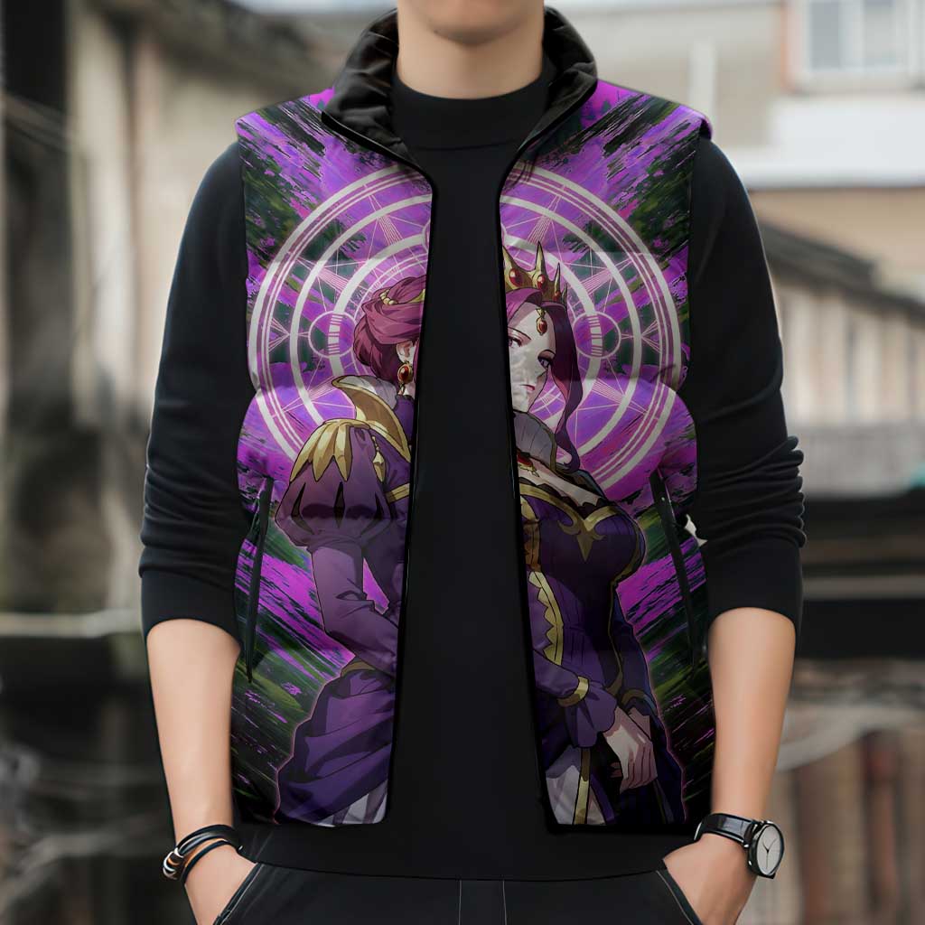 Mirellia Q Melromarc The Rising of the Shield Hero Sleeveless Puffer Jacket with Queen Armor and Magical Emblem Background - The Mazicc