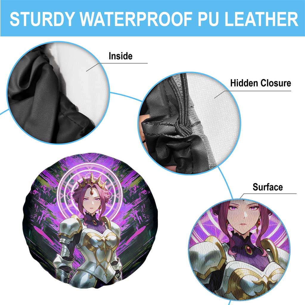 Mirellia Q Melromarc The Rising of the Shield Hero Spare Tire Cover with Queen Armor and Magical Emblem Background - The Mazicc