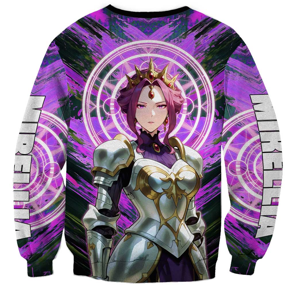 Mirellia Q Melromarc The Rising of the Shield Hero Sweatshirt with Queen Armor and Magical Emblem Background - The Mazicc