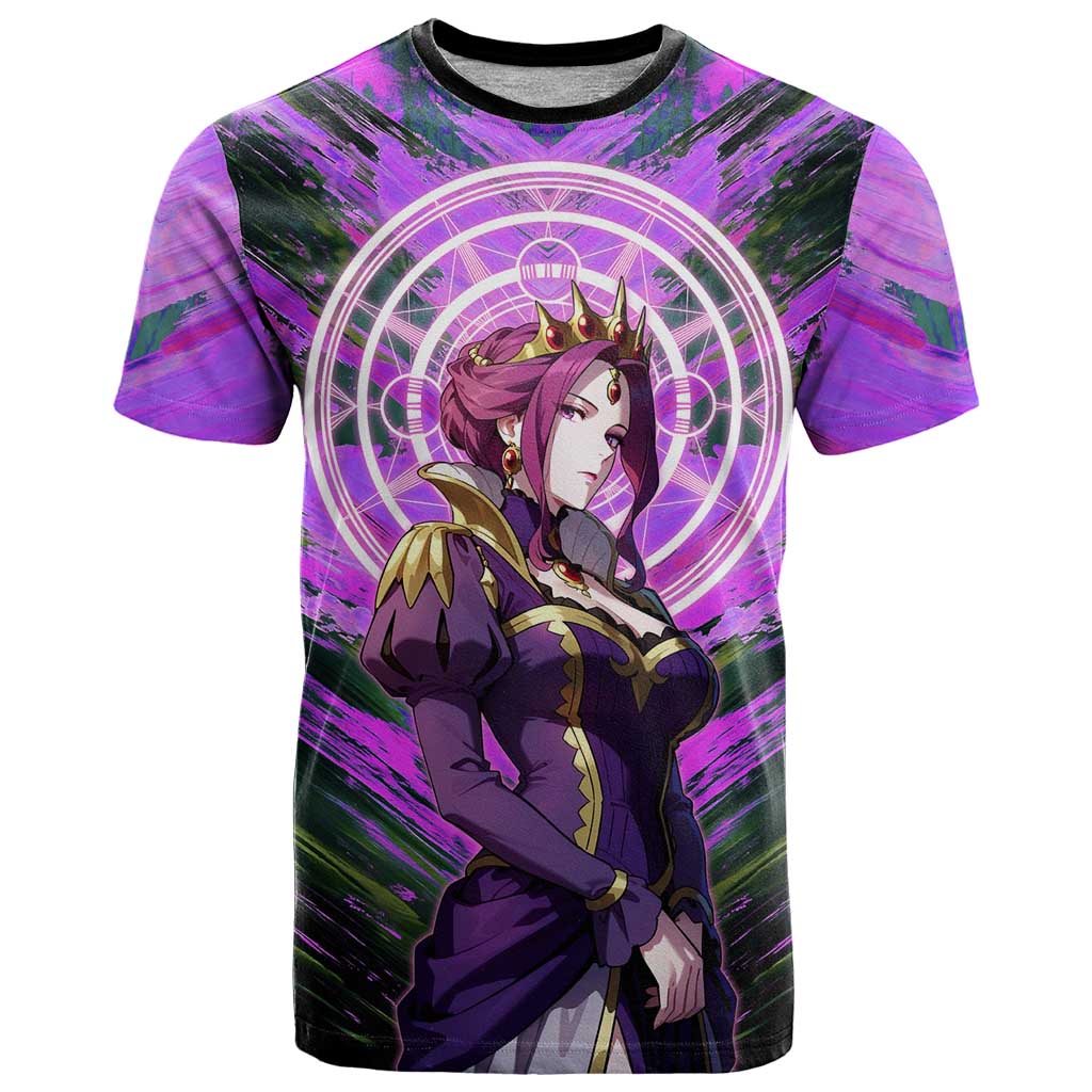 Mirellia Q Melromarc The Rising of the Shield Hero T Shirt with Queen Armor and Magical Emblem Background - The Mazicc