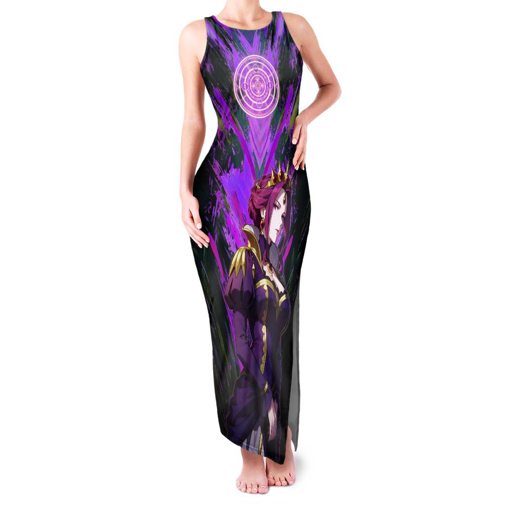 Mirellia Q Melromarc The Rising of the Shield Hero Tank Maxi Dress with Queen Armor and Magical Emblem Background - The Mazicc