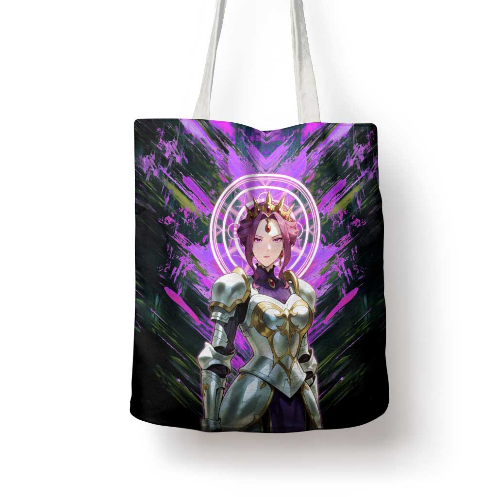 Mirellia Q Melromarc The Rising of the Shield Hero Tote Bag with Queen Armor and Magical Emblem Background - The Mazicc