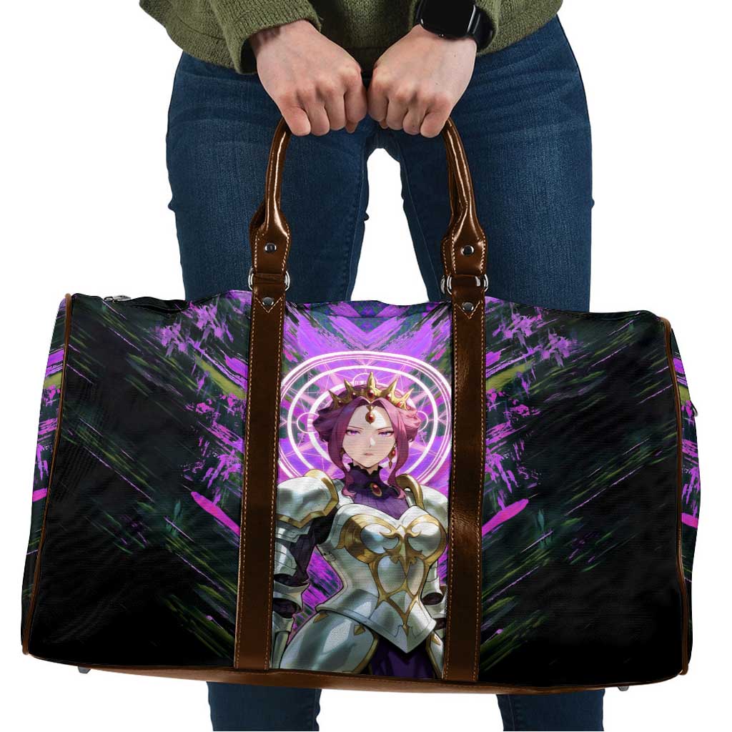 Mirellia Q Melromarc The Rising of the Shield Hero Travel Bag with Queen Armor and Magical Emblem Background - The Mazicc