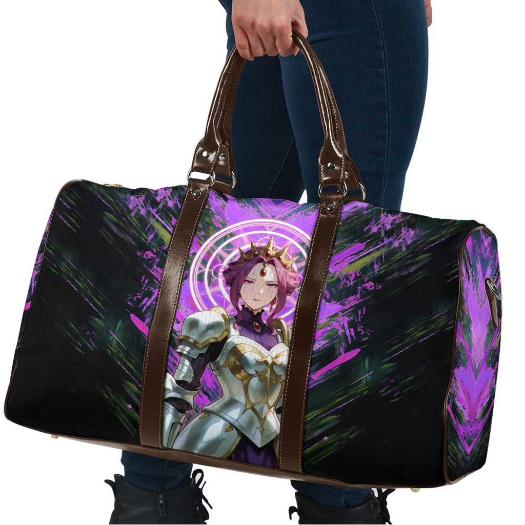 Mirellia Q Melromarc The Rising of the Shield Hero Travel Bag with Queen Armor and Magical Emblem Background - The Mazicc