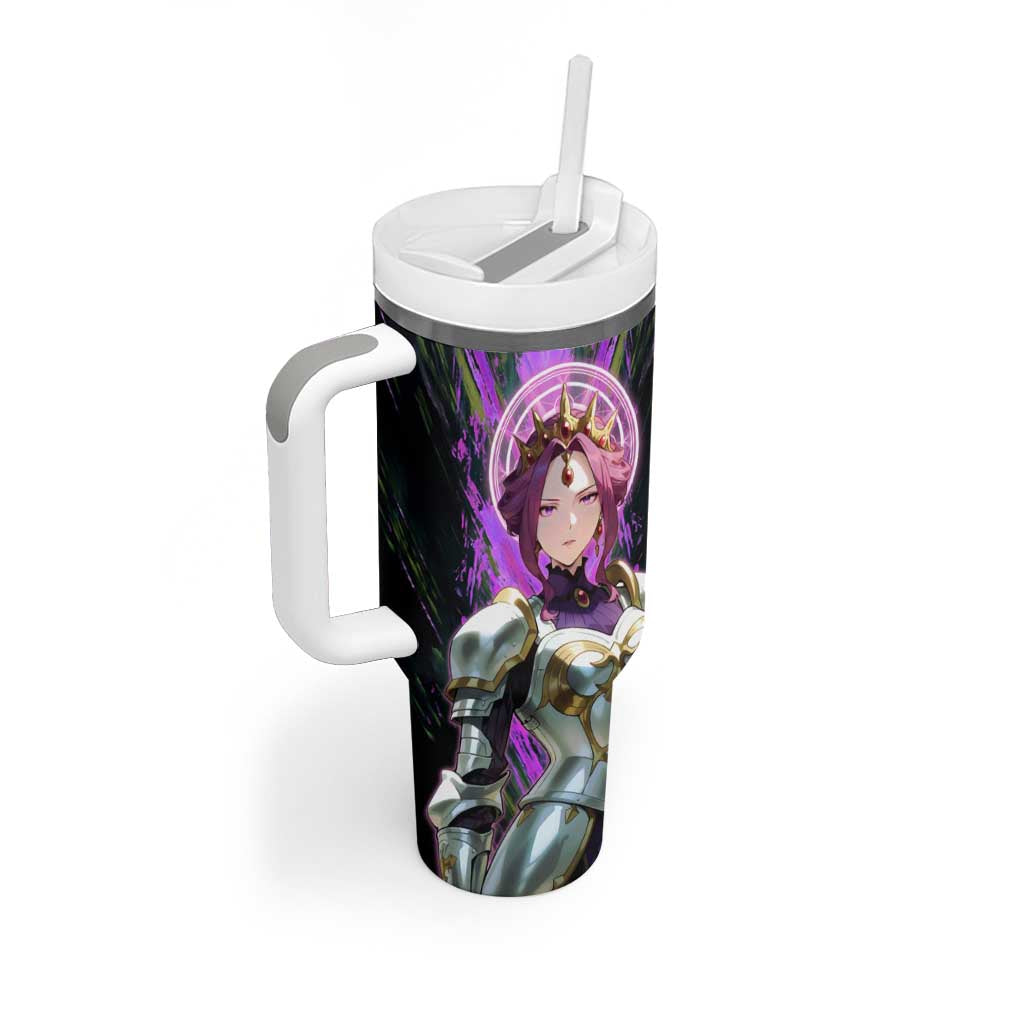 Mirellia Q Melromarc The Rising of the Shield Hero Tumbler With Handle with Queen Armor and Magical Emblem Background - The Mazicc