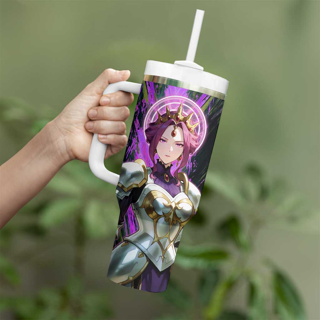 Mirellia Q Melromarc The Rising of the Shield Hero Tumbler With Handle with Queen Armor and Magical Emblem Background - The Mazicc