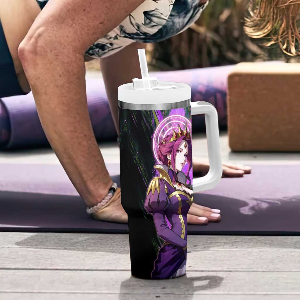 Mirellia Q Melromarc The Rising of the Shield Hero Tumbler With Handle with Queen Armor and Magical Emblem Background - The Mazicc
