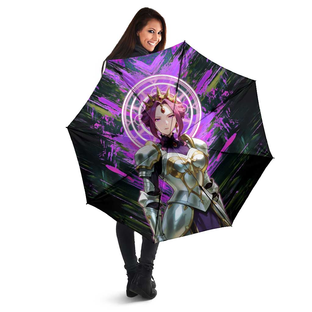 Mirellia Q Melromarc The Rising of the Shield Hero Umbrella with Queen Armor and Magical Emblem Background - The Mazicc
