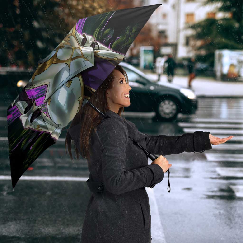 Mirellia Q Melromarc The Rising of the Shield Hero Umbrella with Queen Armor and Magical Emblem Background - The Mazicc