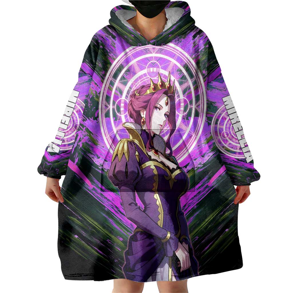 Mirellia Q Melromarc The Rising of the Shield Hero Wearable Blanket Hoodie with Queen Armor and Magical Emblem Background - The Mazicc