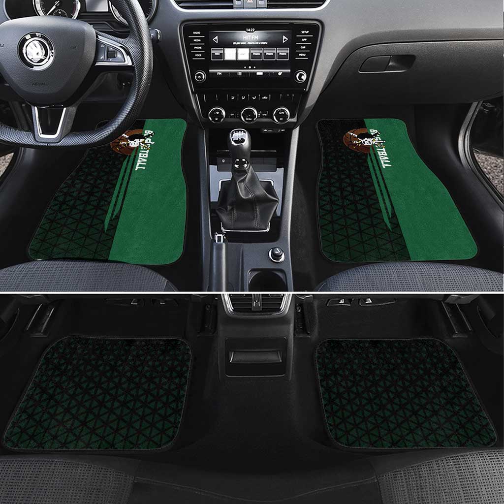 Zoro One Piece Basketball Theme Green and Black Design Car Mats with Swordsman Logo and Action Dribble Pose - The Mazicc