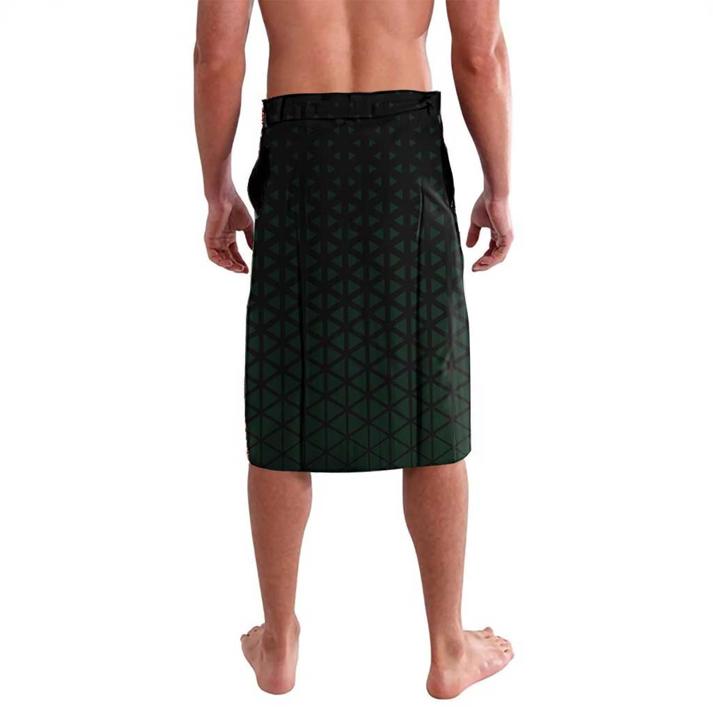 Zoro One Piece Basketball Theme Green and Black Design Lavalava with Swordsman Logo and Action Dribble Pose - The Mazicc