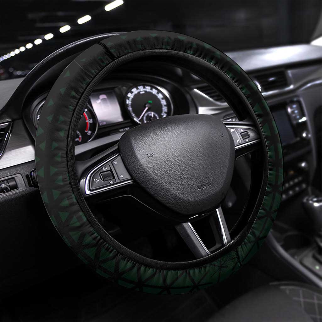 Zoro One Piece Basketball Theme Green and Black Design Steering Wheel Cover with Swordsman Logo and Action Dribble Pose - The Mazicc