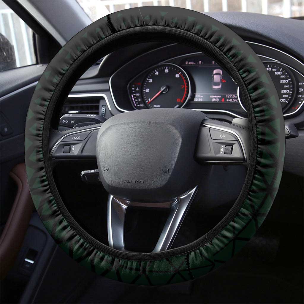 Zoro One Piece Basketball Theme Green and Black Design Steering Wheel Cover with Swordsman Logo and Action Dribble Pose - The Mazicc
