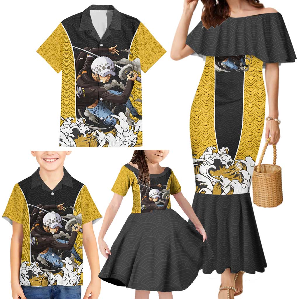 Trafalgar Law - One Piece Family Matching Mermaid Dress and Hawaiian Shirt Anime Style