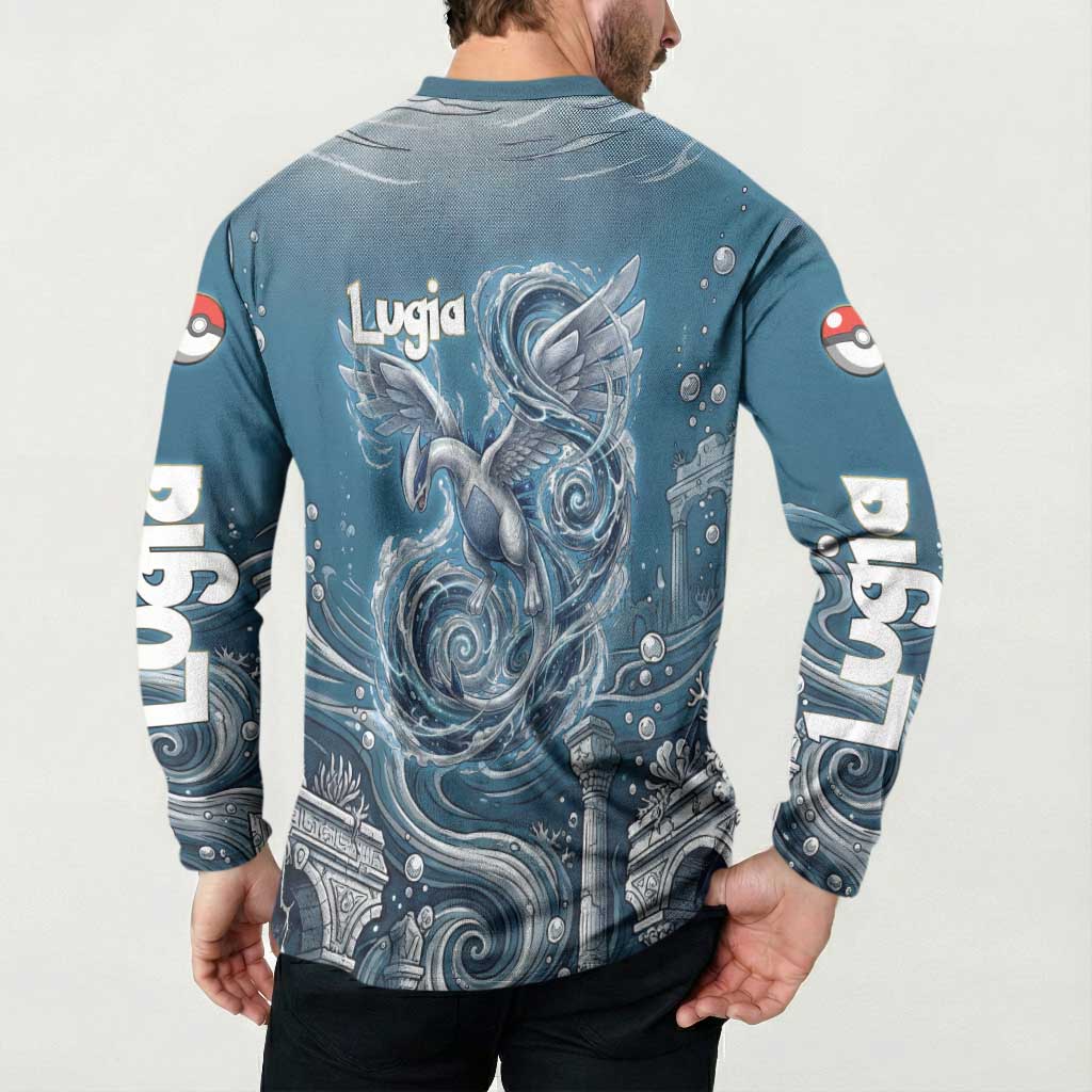 Lugia Legendary Button Sweatshirt Lugia in the Lost Underwater Temple