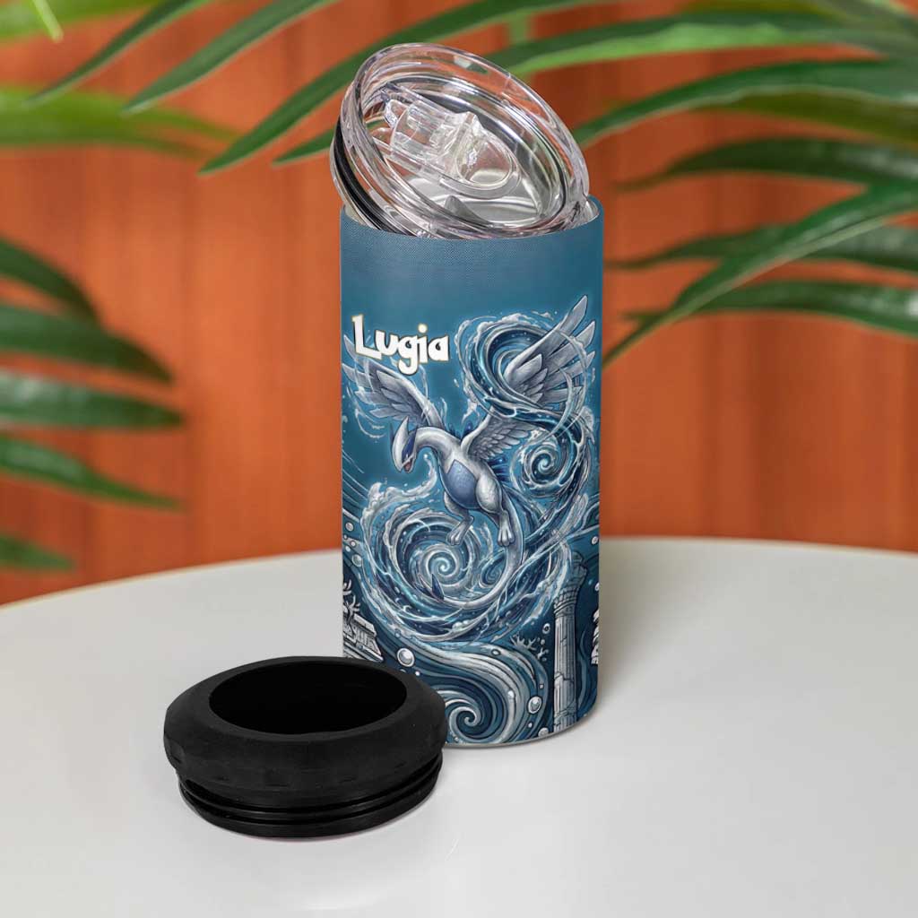 Lugia Legendary 4 in 1 Can Cooler Tumbler Lugia in the Lost Underwater Temple
