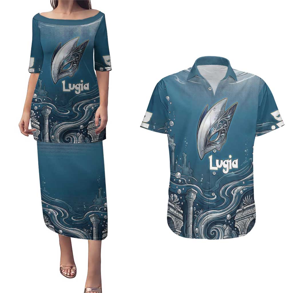 Lugia Legendary Couples Matching Puletasi and Hawaiian Shirt Lugia in the Lost Underwater Temple