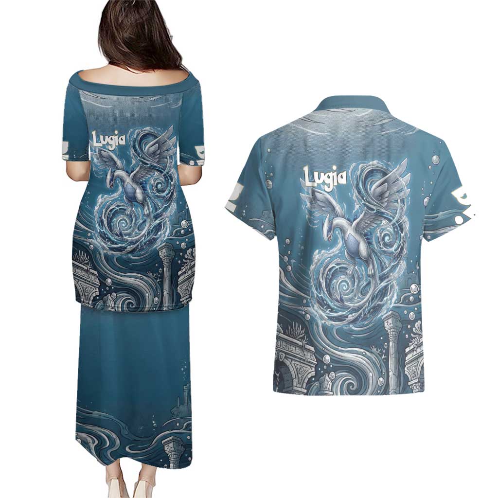 Lugia Legendary Couples Matching Puletasi and Hawaiian Shirt Lugia in the Lost Underwater Temple