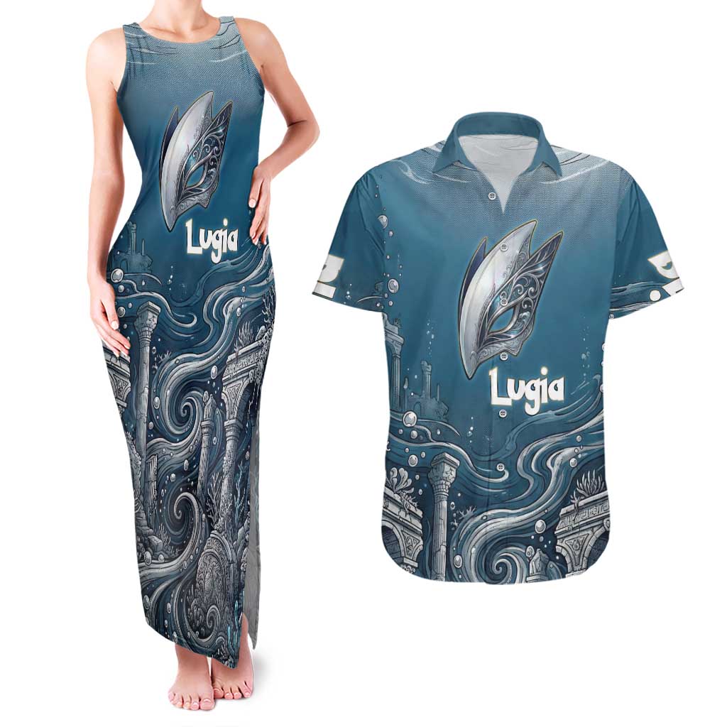 Lugia Legendary Couples Matching Tank Maxi Dress and Hawaiian Shirt Lugia in the Lost Underwater Temple
