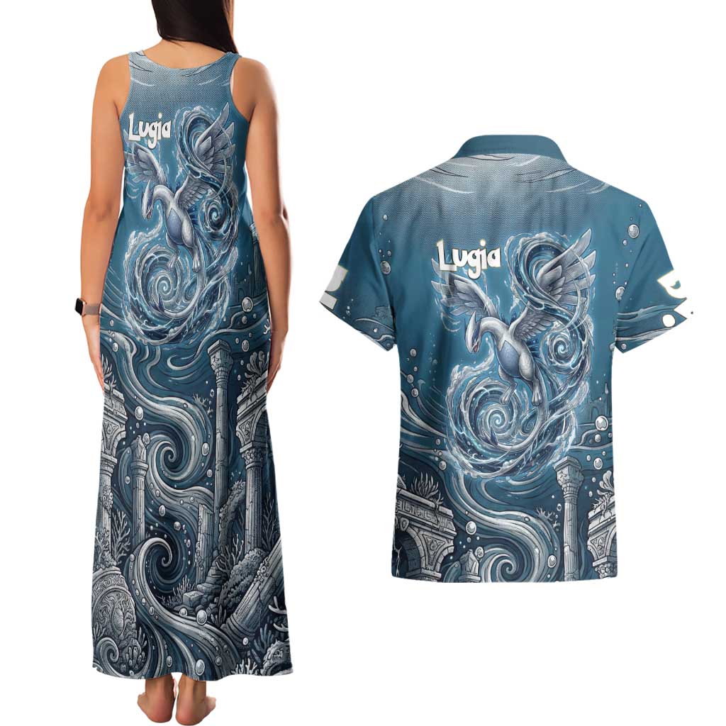 Lugia Legendary Couples Matching Tank Maxi Dress and Hawaiian Shirt Lugia in the Lost Underwater Temple