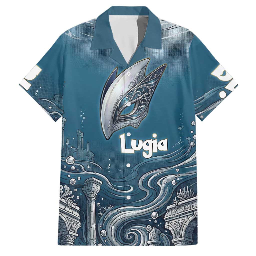 Lugia Legendary Family Matching Off The Shoulder Long Sleeve Dress and Hawaiian Shirt Lugia in the Lost Underwater Temple