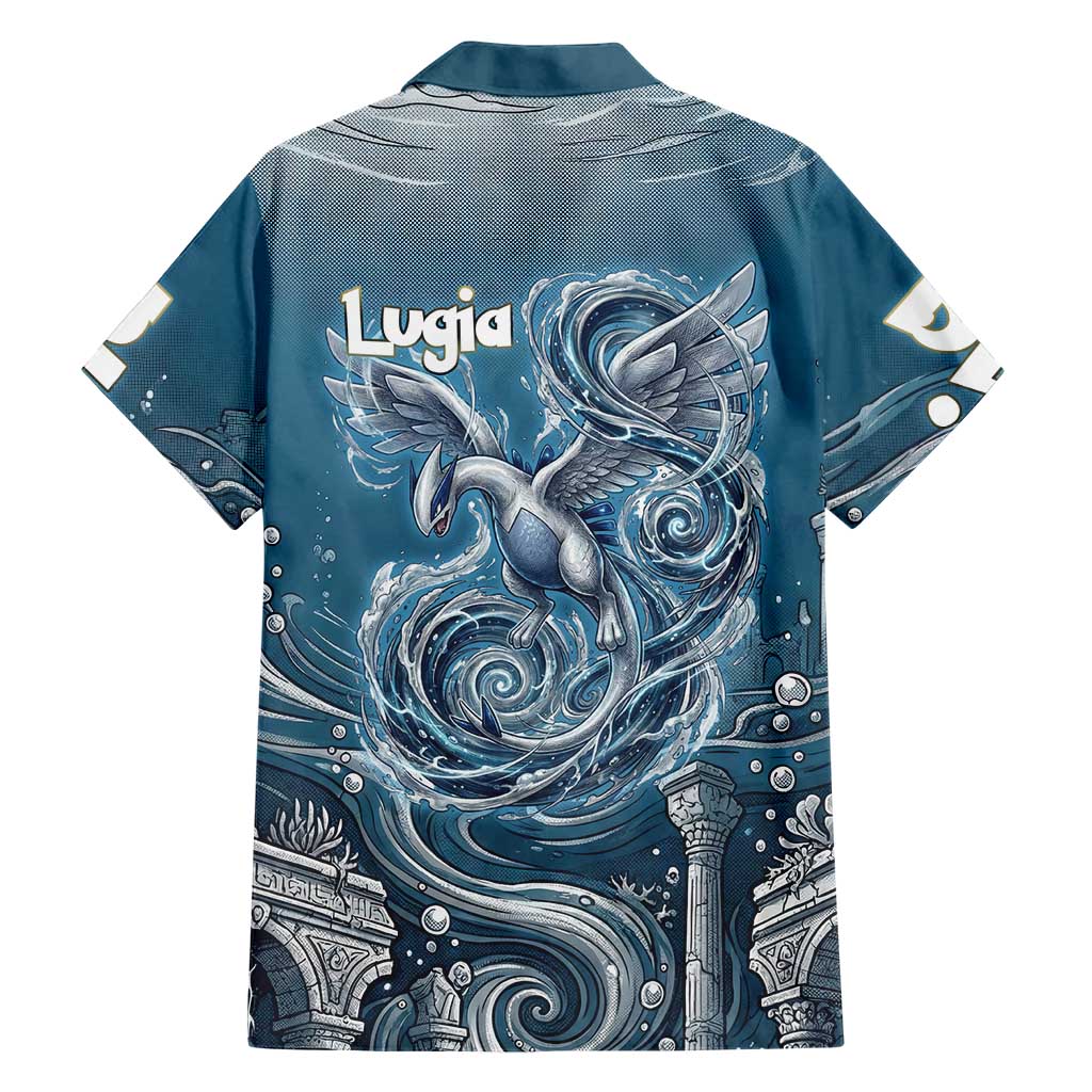 Lugia Legendary Family Matching Short Sleeve Bodycon Dress and Hawaiian Shirt Lugia in the Lost Underwater Temple