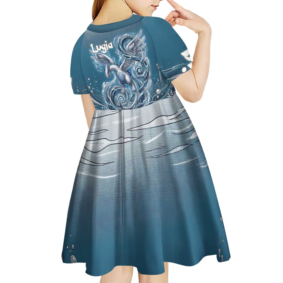 Lugia Legendary Kid Short Sleeve Dress Lugia in the Lost Underwater Temple
