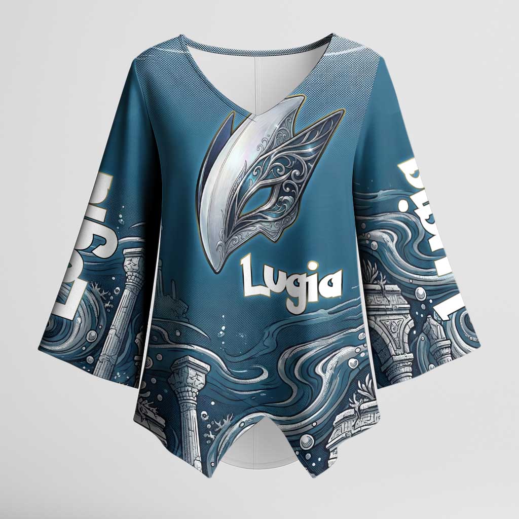 Lugia Legendary Kimono Sleeve Blouse Lugia in the Lost Underwater Temple