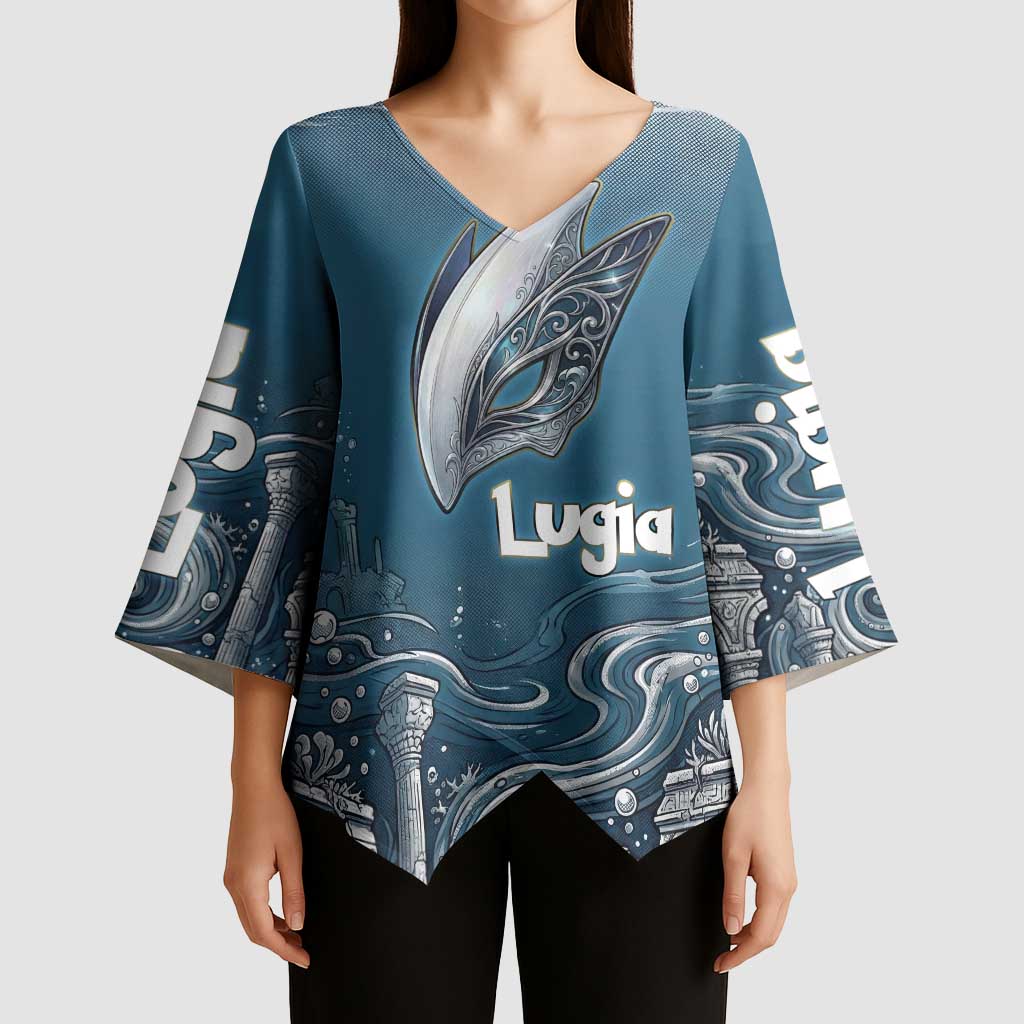 Lugia Legendary Kimono Sleeve Blouse Lugia in the Lost Underwater Temple