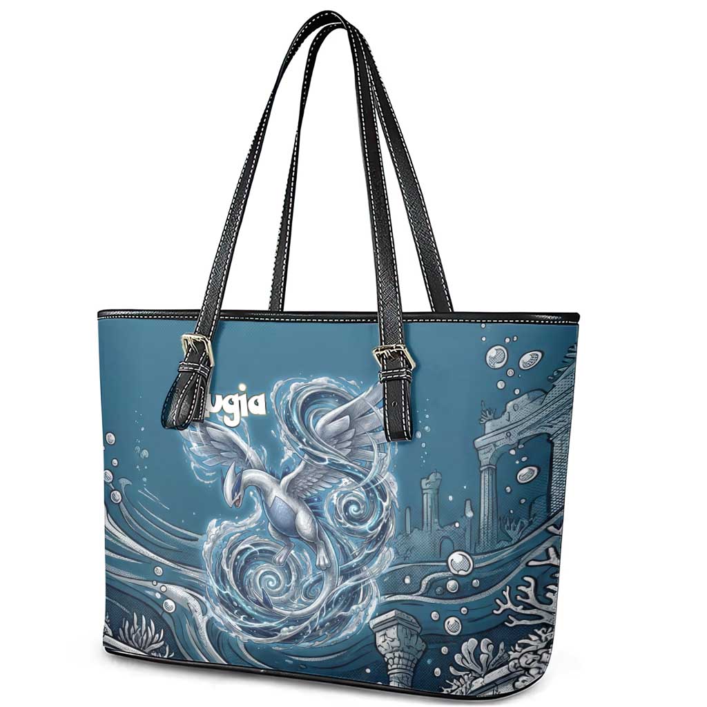 Lugia Legendary Leather Tote Bag Lugia in the Lost Underwater Temple
