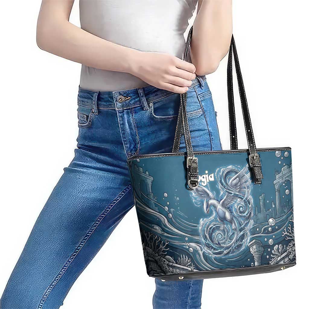 Lugia Legendary Leather Tote Bag Lugia in the Lost Underwater Temple