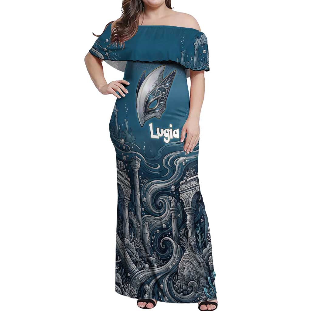 Lugia Legendary Off Shoulder Maxi Dress Lugia in the Lost Underwater Temple