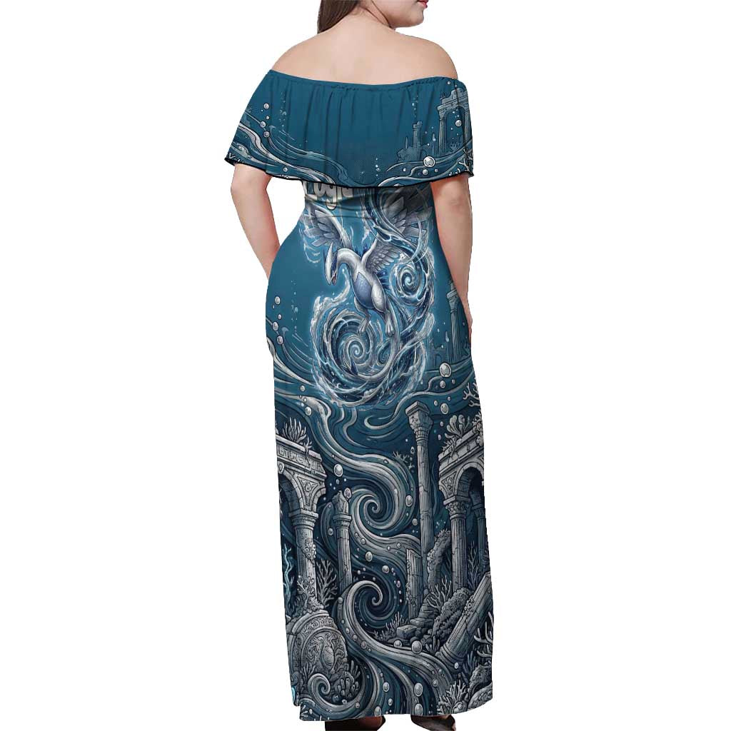 Lugia Legendary Off Shoulder Maxi Dress Lugia in the Lost Underwater Temple