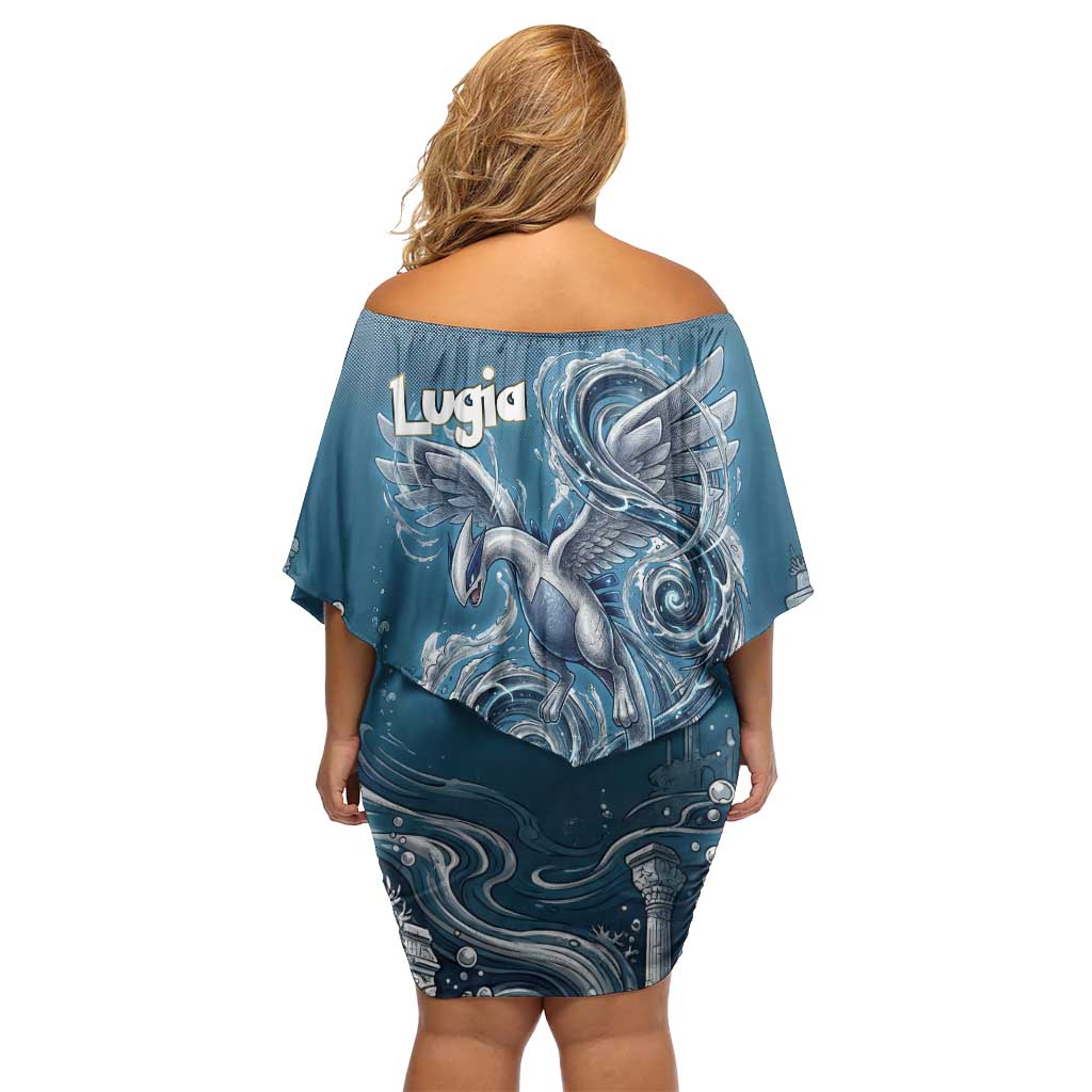 Lugia Legendary Off Shoulder Short Dress Lugia in the Lost Underwater Temple