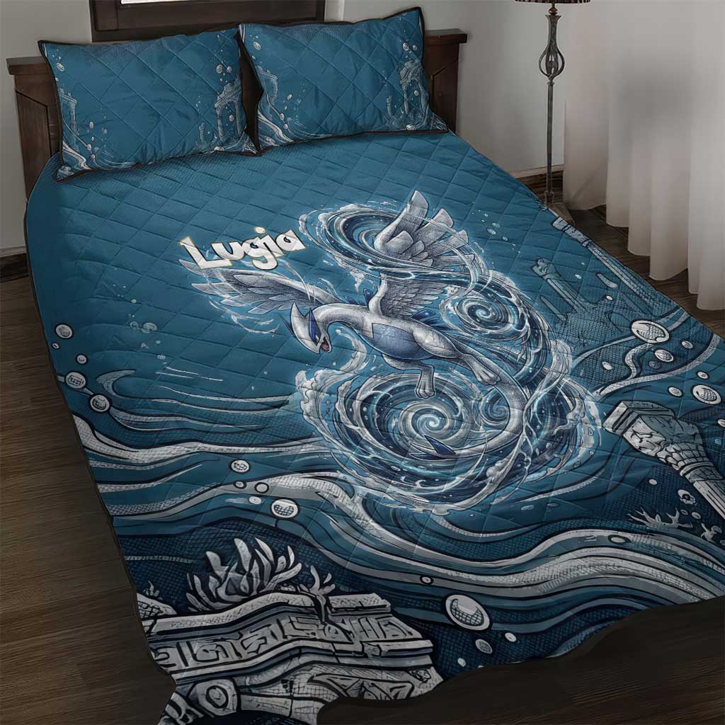 Lugia Legendary Quilt Bed Set Lugia in the Lost Underwater Temple