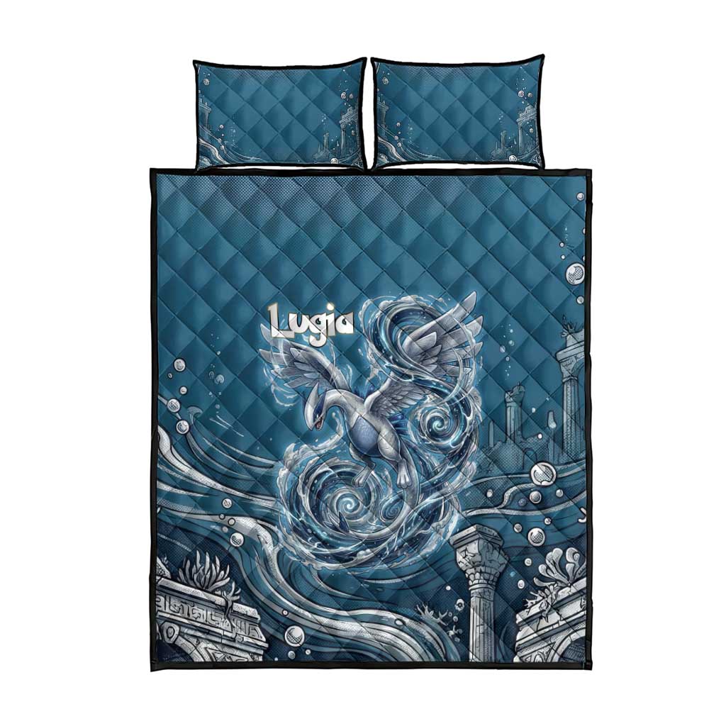 Lugia Legendary Quilt Bed Set Lugia in the Lost Underwater Temple