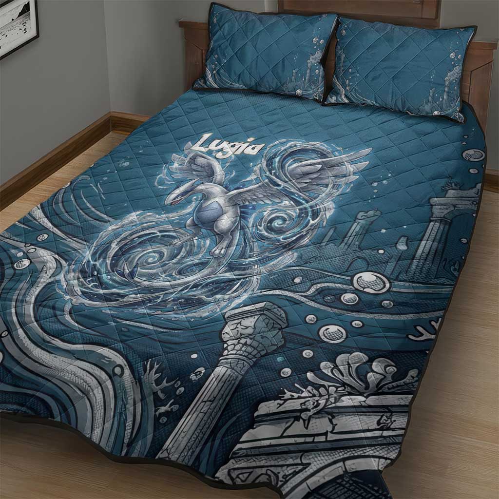 Lugia Legendary Quilt Bed Set Lugia in the Lost Underwater Temple