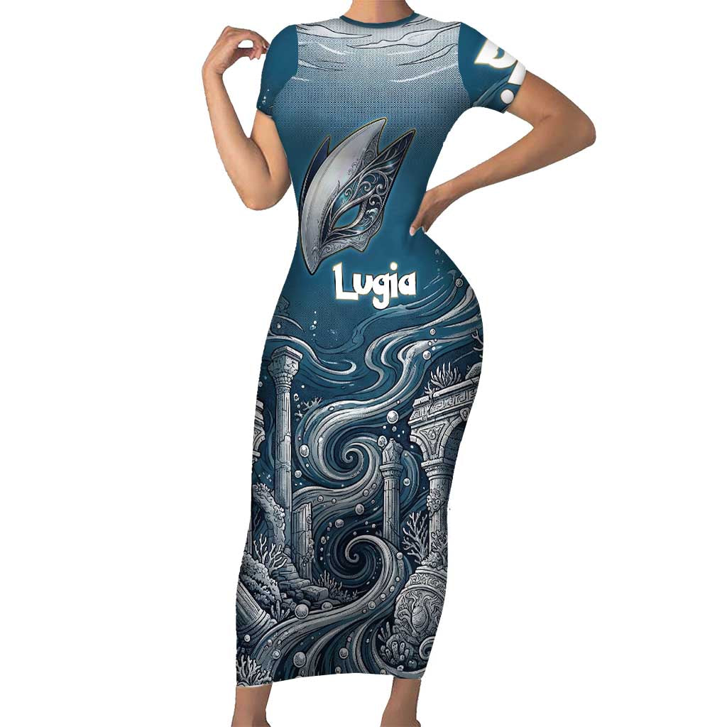 Lugia Legendary Short Sleeve Bodycon Dress Lugia in the Lost Underwater Temple