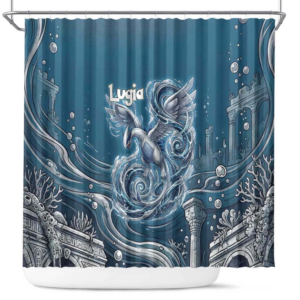 Lugia Legendary Shower Curtain Lugia in the Lost Underwater Temple