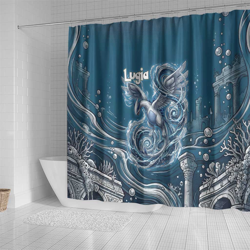 Lugia Legendary Shower Curtain Lugia in the Lost Underwater Temple