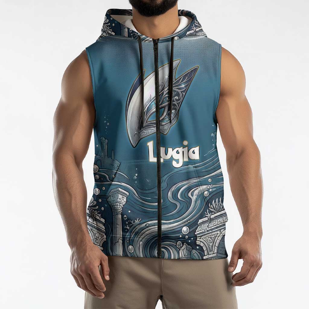Lugia Legendary Sleeveless Zip Hoodie Lugia in the Lost Underwater Temple