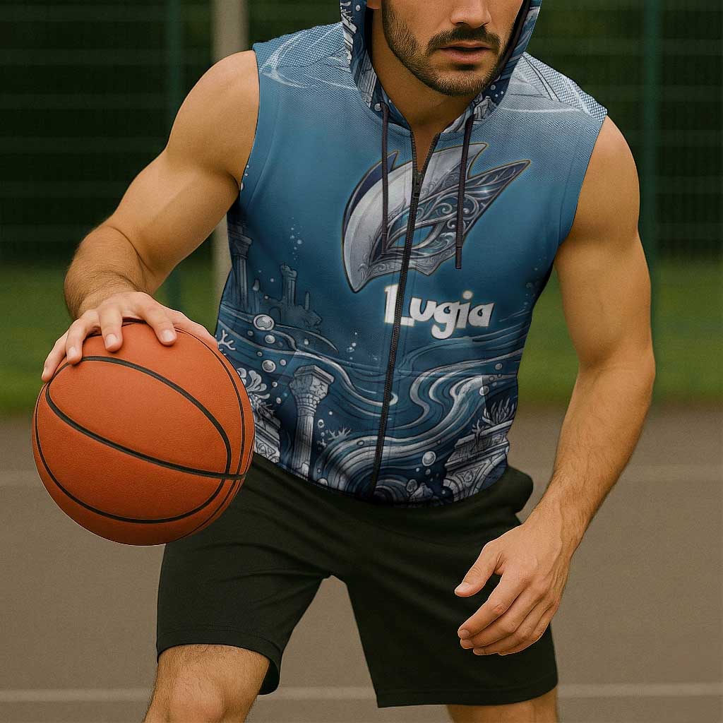 Lugia Legendary Sleeveless Zip Hoodie Lugia in the Lost Underwater Temple