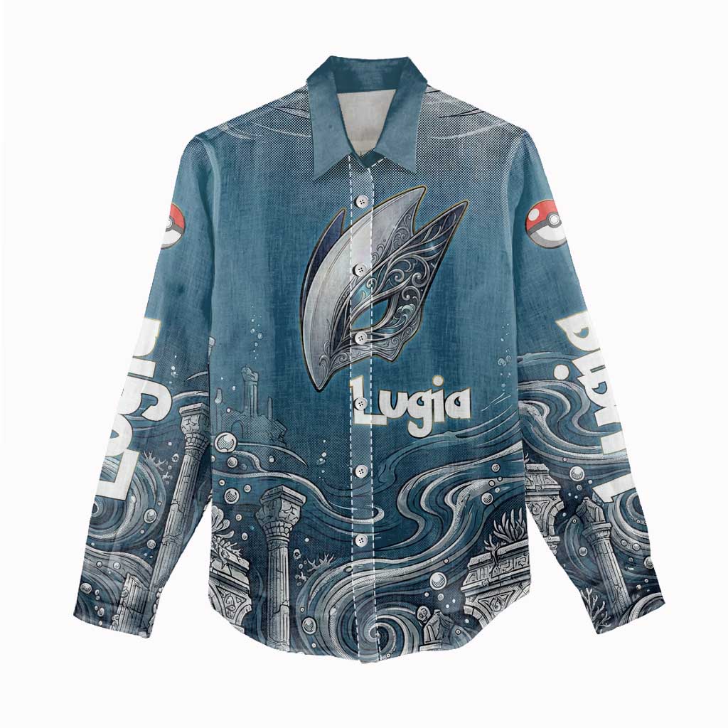 Lugia Legendary Women Casual Shirt Lugia in the Lost Underwater Temple