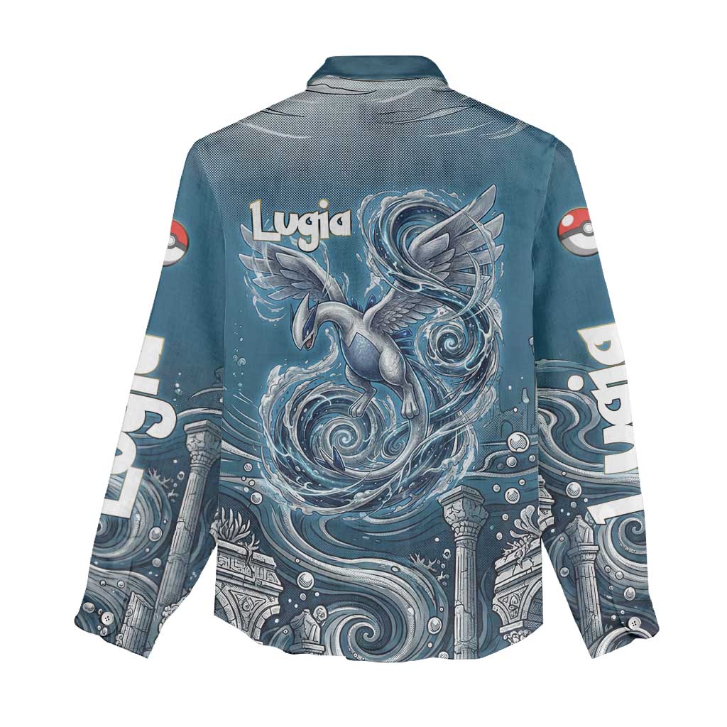 Lugia Legendary Women Casual Shirt Lugia in the Lost Underwater Temple