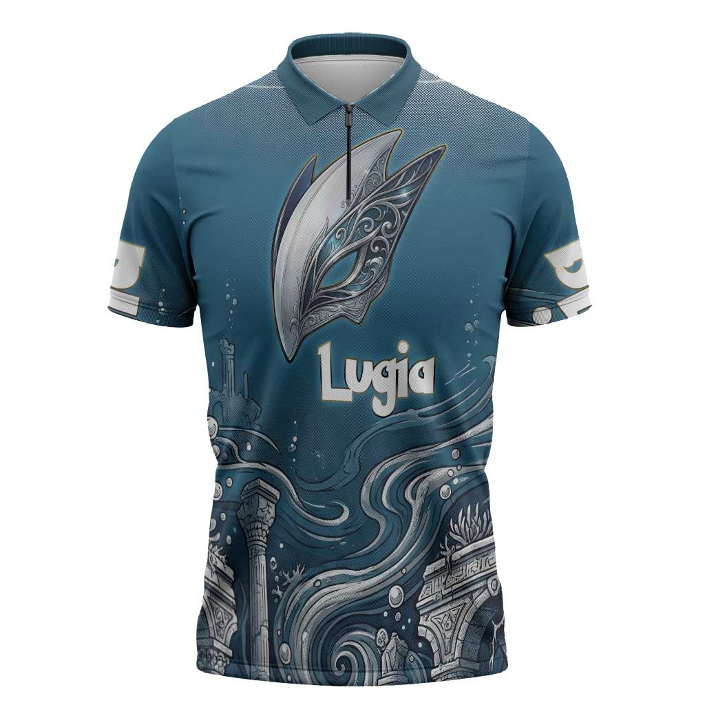 Lugia Legendary Zipper Polo Shirt Lugia in the Lost Underwater Temple