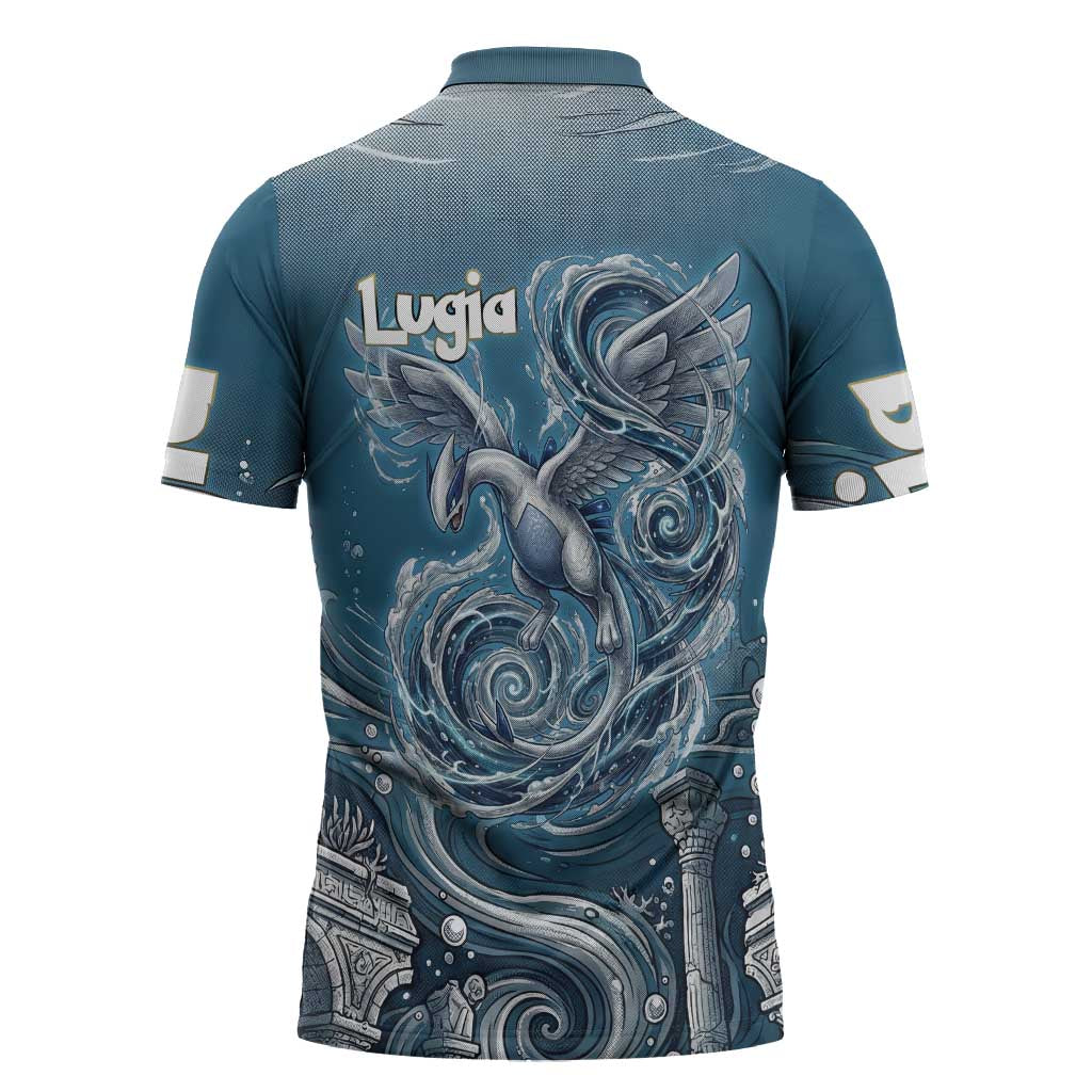 Lugia Legendary Zipper Polo Shirt Lugia in the Lost Underwater Temple