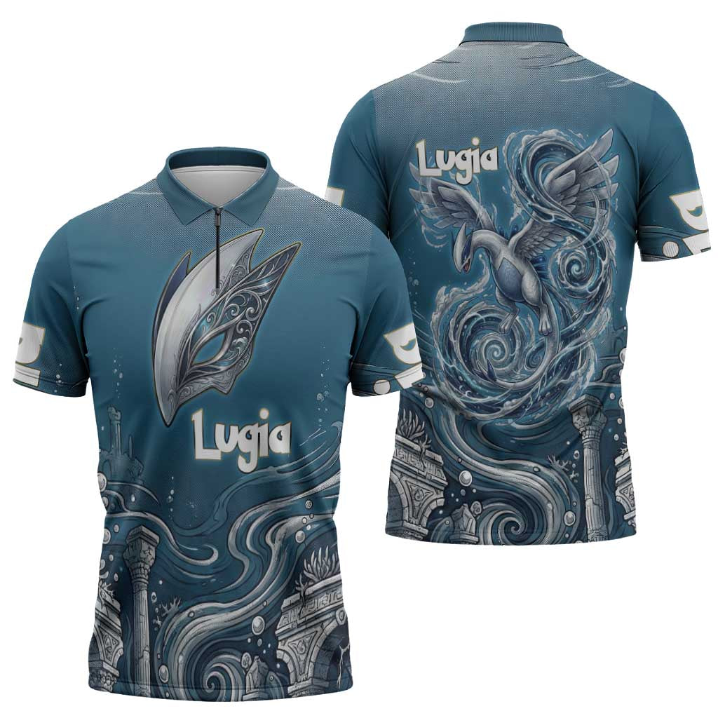 Lugia Legendary Zipper Polo Shirt Lugia in the Lost Underwater Temple